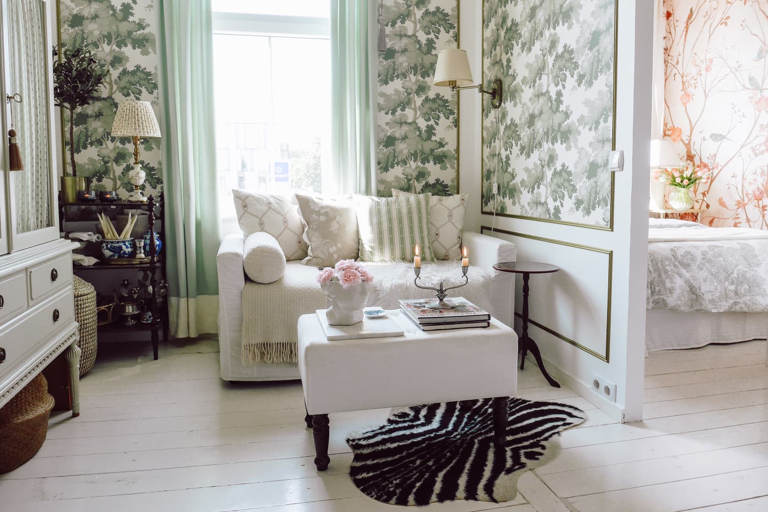 Here’s Why Adding Fabric to Glass Cabinet Doors Can Pay Off | Apartment ...